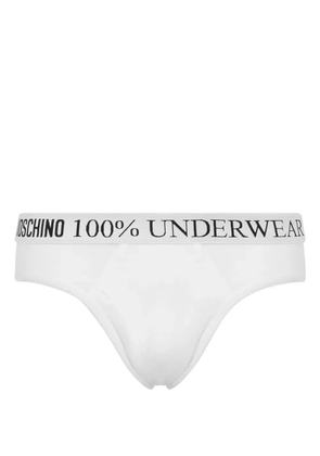 Moschino logo-waistband briefs - White