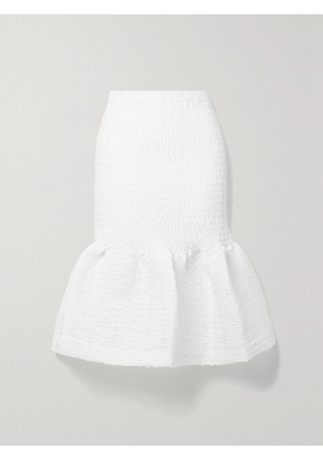 Dries Van Noten - Shirred Cotton-poplin Skirt - White - x small,small,medium,large
