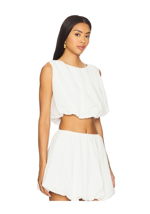 MINKPINK Alexa Bubble Crop Top in White. Size M. Also in S, XL, XS.