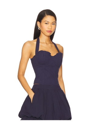 Line & Dot Perla Halter Top in Navy. Size L. Also in M, S, XS.