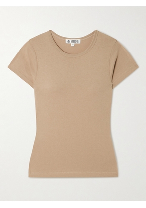 ÉTERNE - Short Sleeve Baby Tee Cotton And Modal-blend Jersey T-shirt - Brown - x small,small,medium,large,x large