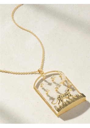Yvonne Léon - La Savane 9-karat Gold, Diamond, Crystal And Enamel Necklace - One size