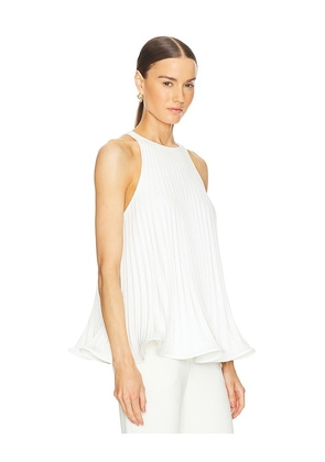 SELEZZA LONDON Catalina Pleated Top in White. Size L. Also in M, S.