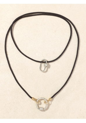 Marla Aaron - The String Project 18-karat White Gold, 14-karat Yellow Gold, Cord And Diamond Necklace - One size