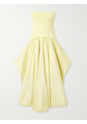 SIMKHAI - Izzy Stretch-knit And Gathered Taffeta Midi Dress - Yellow - x small,small,medium,large,x large