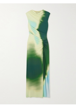 SIMKHAI - Acacia Tie-dyed Ruched Stretch-jersey Midi Dress - Green - x small,small,medium,large,x large