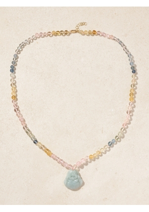 JIA JIA - Happy Buddha 14-karat Gold, Morganite And Jade Necklace - Multi - One size