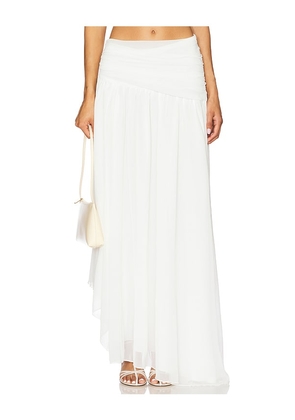 SNDYS x REVOLVE Camelia Handkerchief Skirt in White. Size L. Also in M, S, XL, XS, XXS.