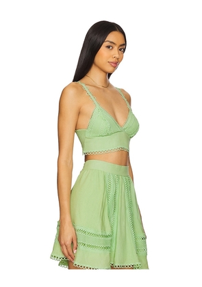 PEIXOTO Jasmine Crop Top in Green. Size S. Also in M, XS.