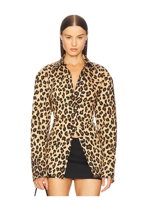 SIMONMILLER Loch Poplin Button Up in Brown. Size S. Also in XS.