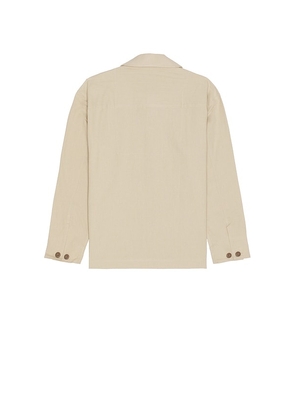 WAO The Linen Shirt Jacket in Cream. Size M. Also in S, XL/1X.