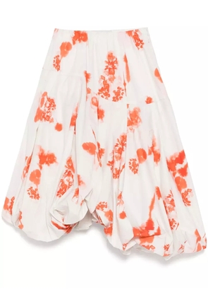 Lee Mathews Fleur print skirt - White