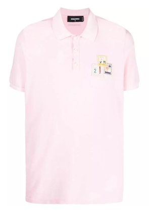 DSQUARED2 stamp-appliqué short-sleeve polo shirt - Pink