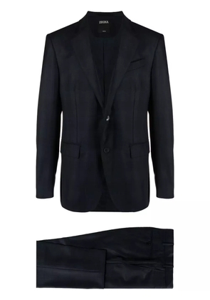 Zegna single-breasted checked wool suit - Blue