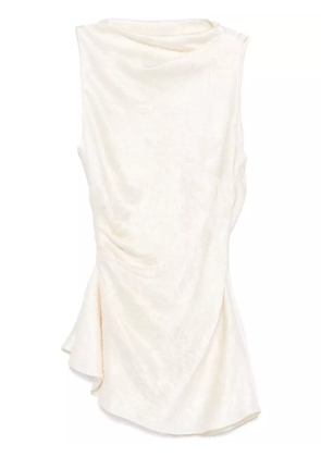 Alexander McQueen asymmetric satin top - Neutrals