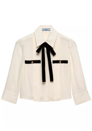 Prada pleated sablé blouse - Neutrals