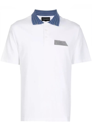 Emporio Armani logo-patch polo shirt - White