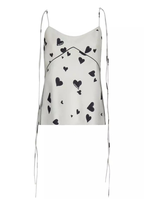 Marni Bunch of Hearts silk camisole top - White