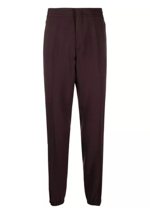 Zegna tapered-leg cotton trousers - Purple
