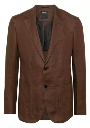 Zegna notched-lapel linen blazer - Brown