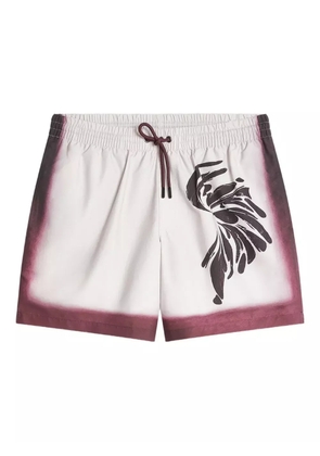 DRIES VAN NOTEN ombre-trim swim shorts - White