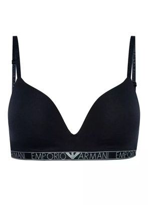 Emporio Armani Iconic logo-underband bra - Blue