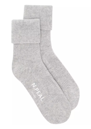 N.Peal rib-knit cashmere socks - Grey