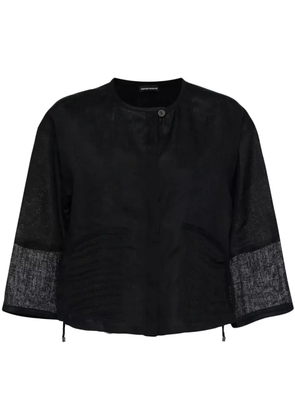 Emporio Armani panelled linen blouse - Black