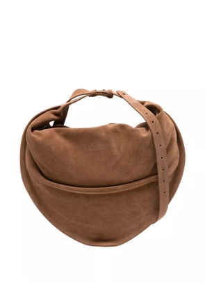 FEDERICO CINA Tortellino suede shoulder bag - Brown
