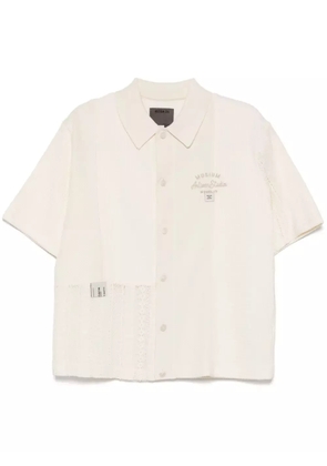 Musium Div. logo-embroidered shirt - Neutrals