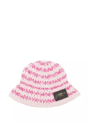 GANNI crochet-knit bucket hat - Pink