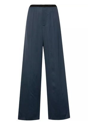 Balenciaga logo-waistband straight-leg pants - Blue