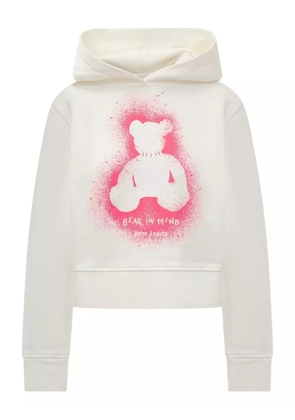 Palm Angels spray bear hoody - White