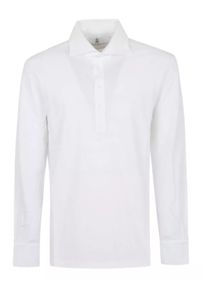 Brunello Cucinelli long-sleeved cotton polo shirt - White