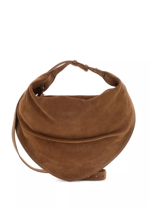 FEDERICO CINA Tortellino suede draped shoulder bag - Brown