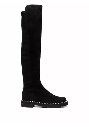Stuart Weitzman over the knee beaded boots - Black