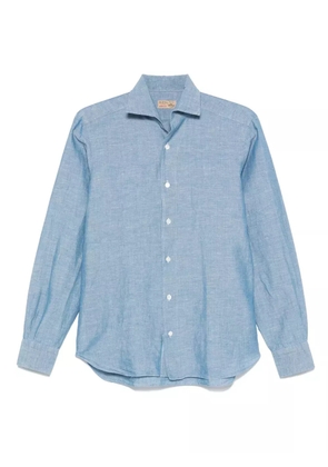 Barba slub-texture shirt - Blue