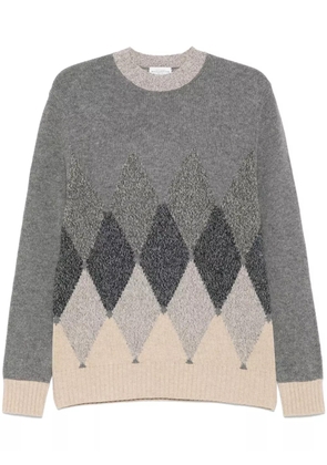 Ballantyne argyle-intarsia sweater - Grey