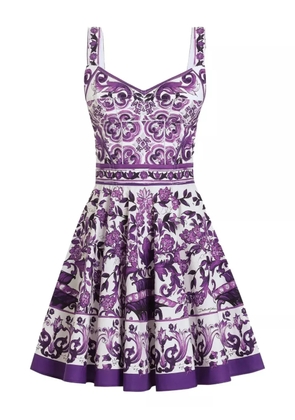 Dolce & Gabbana Majolica-print mini dress - White