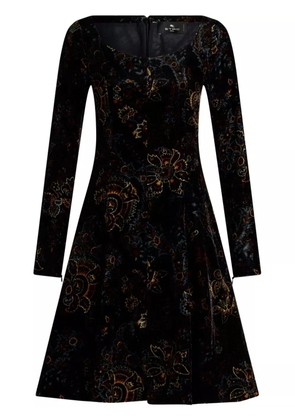ETRO velted printed mini dress - Black