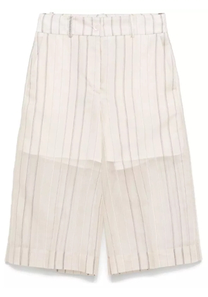 Peserico striped knee-length shorts - Neutrals