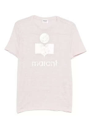 MARANT ÉTOILE Zewel logo-print linen T-shirt - Pink