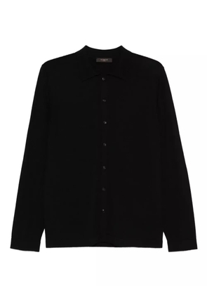 Zanone virgin-wool button-front shirt - Black