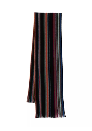Paul Smith striped merino-wool scarf - Black