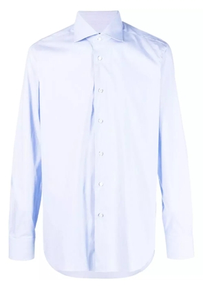 Barba button-up stretch-cotton shirt - Blue