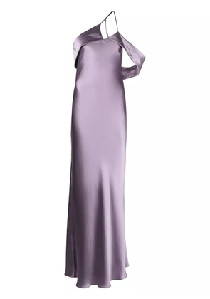 Michelle Mason bias-cut one-shoulder gown - Purple