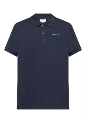 Alexander McQueen logo-embroidered polo shirt - Blue