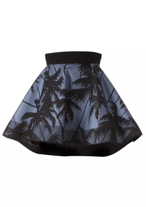 Fausto Puglisi palm tree print flared skirt - Blue