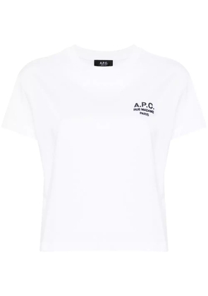 A.P.C. logo-embroidered cotton T-shirt - White