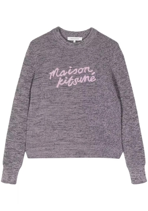 Maison Kitsuné Handwriting logo-embroidered jumper - Purple